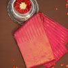 Rose Gold Striped Weave Saree